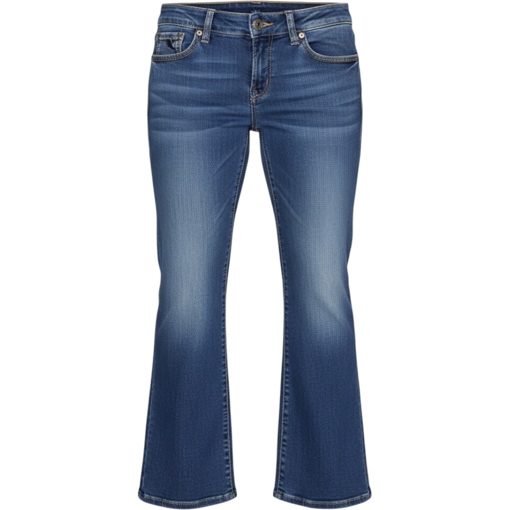 Seven7 Bootcut Jeans Women 12 Blue Denim Embroidered Pockets Stretch Y2K Western